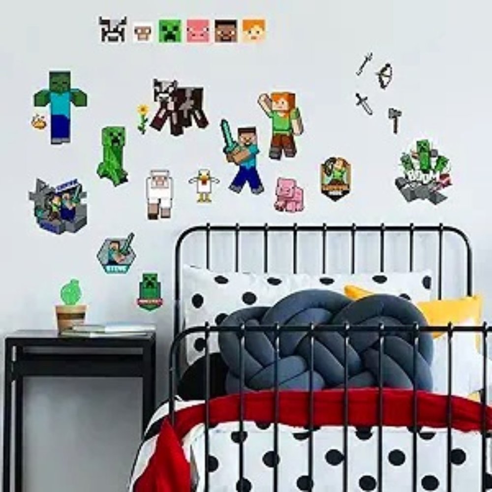 Minecraft Wall Decals Contains Over 20 Waterproof Removable Decals New Wall Deco